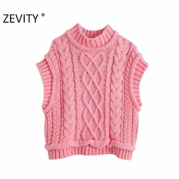 zevity women fashion o neck solid twist knitting sweater female sleeveless casual slim vest sweaters chic pullover s393 210603, White;black
zevity women fashion o neck solid twist knitting sweater female sleeveless casual slim vest sweaters chic pullover s393 210603, White;black
