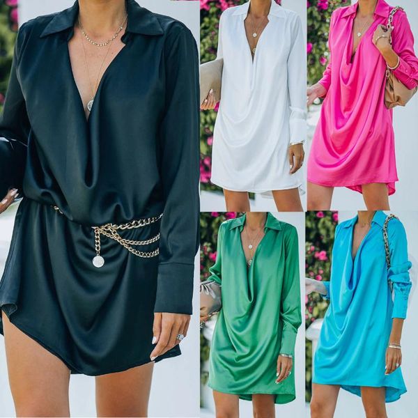 casual dresses ladies dress loose long-sleeved solid color pile collar summer unique design temperament commuting prom vestidos, Black;gray
casual dresses ladies dress loose long-sleeved solid color pile collar summer unique design temperament commuting prom vestidos, Black;gray