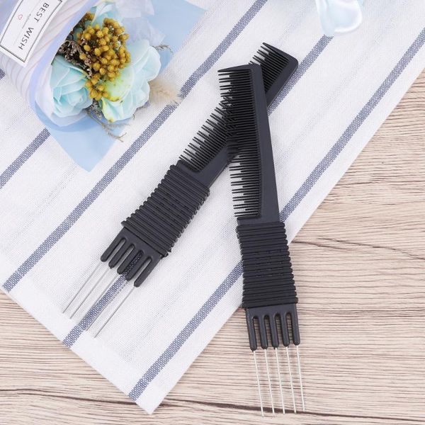 black carbon fiber anti-static steel wire clip comb rat-tail hair tool1, Silver
black carbon fiber anti-static steel wire clip comb rat-tail hair tool1, Silver