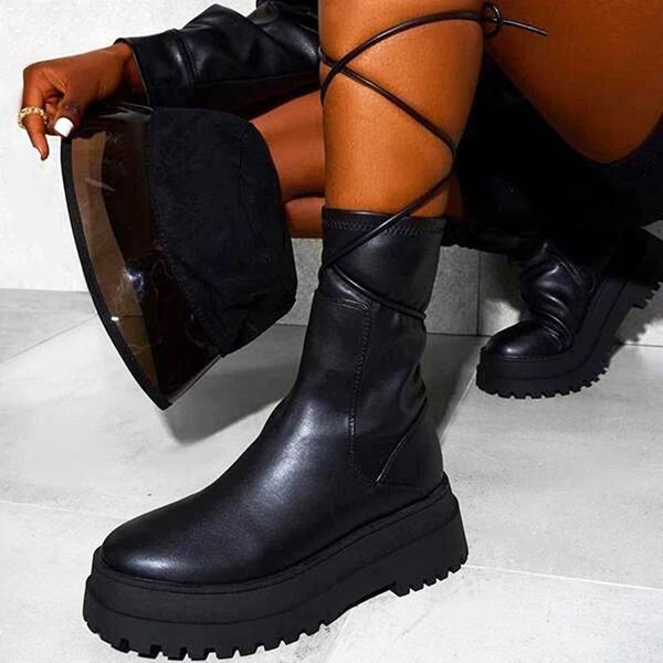 boots fashion cross strap leather ankle for women punk chunky platform motorcycle woman plus size waterproof botas, Black
boots fashion cross strap leather ankle for women punk chunky platform motorcycle woman plus size waterproof botas, Black