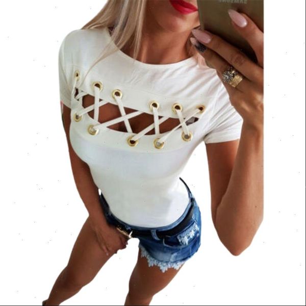women blouses hollow out womens and criss cross bandage shirts short sleeve o neck blouse basic clothes sj2332m, White
women blouses hollow out womens and criss cross bandage shirts short sleeve o neck blouse basic clothes sj2332m, White