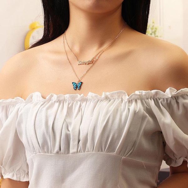 pendant necklaces fashion letter babygirl necklace explosion japanese and korean style temperament color butterfly female, Silver
pendant necklaces fashion letter babygirl necklace explosion japanese and korean style temperament color butterfly female, Silver