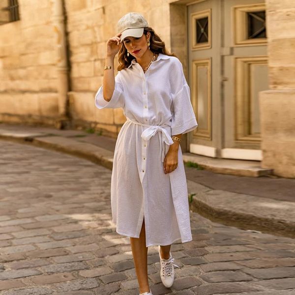 party dresses dabourfeel 2021 women spring summer shirt dress white casual seven sleeve turn down collar oversize lace up long loose, White;black
party dresses dabourfeel 2021 women spring summer shirt dress white casual seven sleeve turn down collar oversize lace up long loose, White;black