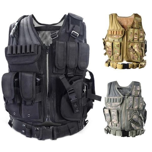adjustable military men's tactical camouflage vest outdoor clothing cs p9p7 jackets hunting, Camo;black
adjustable military men's tactical camouflage vest outdoor clothing cs p9p7 jackets hunting, Camo;black