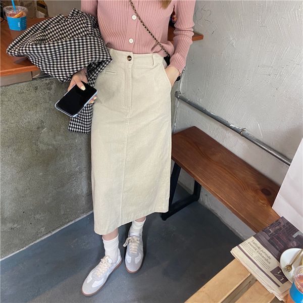 split corduroy high waist straight fashion bottoming skirt female ol elegant solid long skirts women 210421, Black
split corduroy high waist straight fashion bottoming skirt female ol elegant solid long skirts women 210421, Black