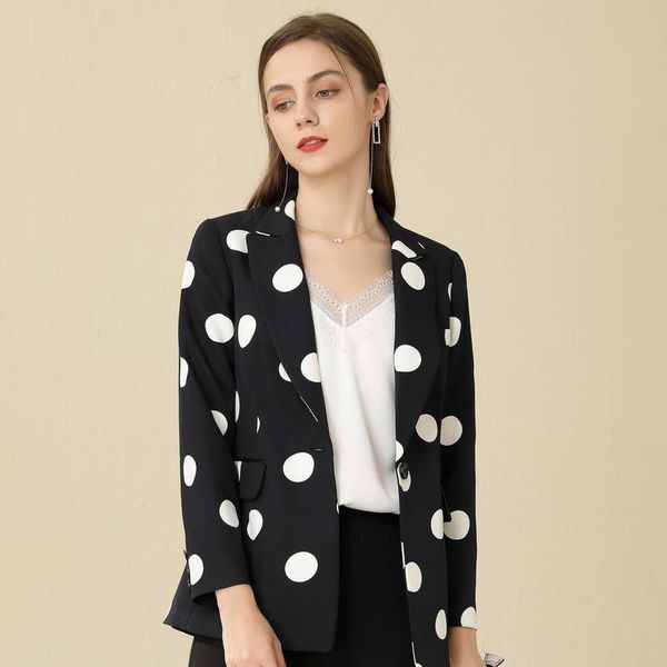 women's suits & blazers wave point a grain of buckle ol temperament professional long-sleeved small suit jacket women, White;black
women's suits & blazers wave point a grain of buckle ol temperament professional long-sleeved small suit jacket women, White;black