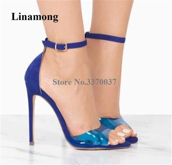 ladies elegant fashion peep toe blue pvc stiletto heel sandals ankle strap transparent high formal dress shoes, Black
ladies elegant fashion peep toe blue pvc stiletto heel sandals ankle strap transparent high formal dress shoes, Black