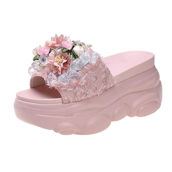slippers summer women chunky crystal candy color fashion high platform flip flops flowers beach shos 8.5cm heels sandals, Black
slippers summer women chunky crystal candy color fashion high platform flip flops flowers beach shos 8.5cm heels sandals, Black