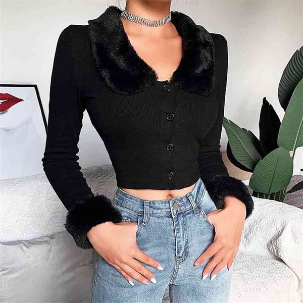 wannathis black long sleeve fluffy turn-down collar button autumn women shirt warm cropped slim elastic casual, White
wannathis black long sleeve fluffy turn-down collar button autumn women shirt warm cropped slim elastic casual, White