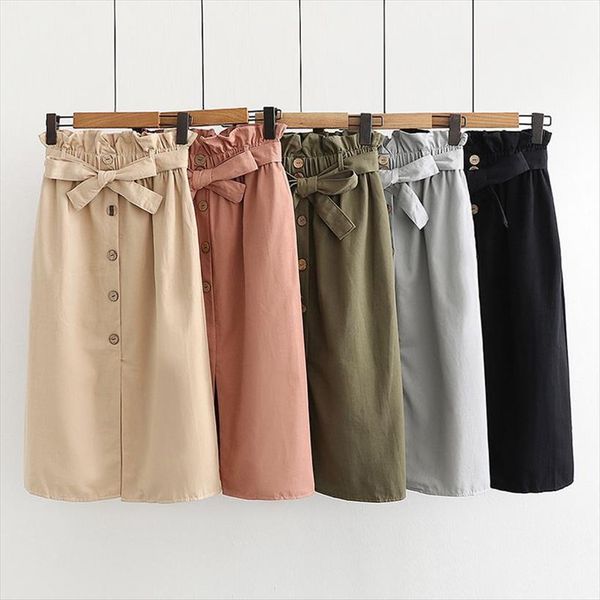 summer autumn midi women skirt knee length korean style elegant button high waist casual solid color a line w2, Black
summer autumn midi women skirt knee length korean style elegant button high waist casual solid color a line w2, Black