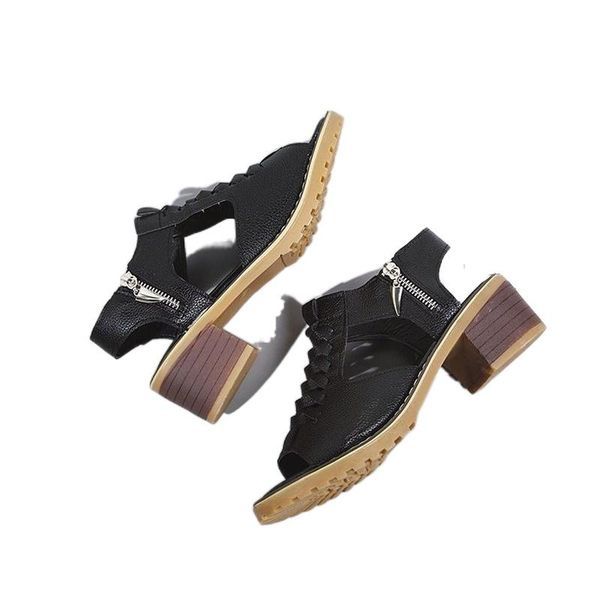 sandals 2021 women's fish mouth side zipper retro open toe shoes platform heels women fashion, Black
sandals 2021 women's fish mouth side zipper retro open toe shoes platform heels women fashion, Black