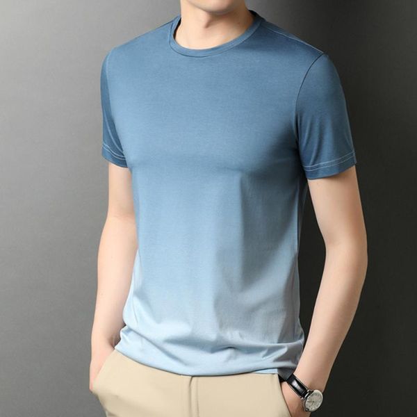 men's t-shirts comfort soft cotton and lyocell blends t shirt men short sleeve blue gradient fashion business tees man sum, White;black
men's t-shirts comfort soft cotton and lyocell blends t shirt men short sleeve blue gradient fashion business tees man sum, White;black