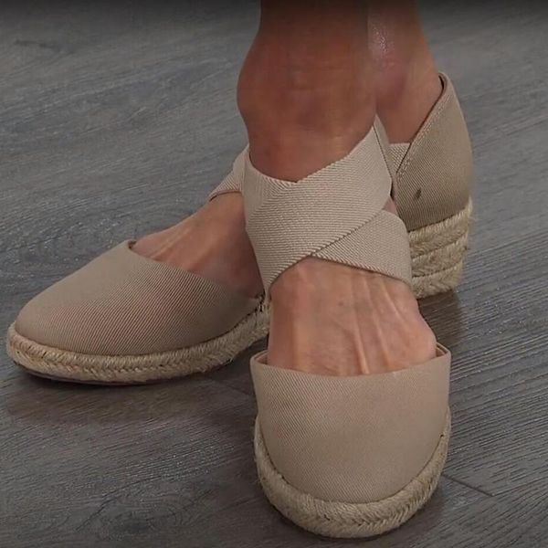 sandals summer women espadrille cross strap casual ladies wedges shoes solid color fashion outdoor beach sandalias footwear, Black
sandals summer women espadrille cross strap casual ladies wedges shoes solid color fashion outdoor beach sandalias footwear, Black