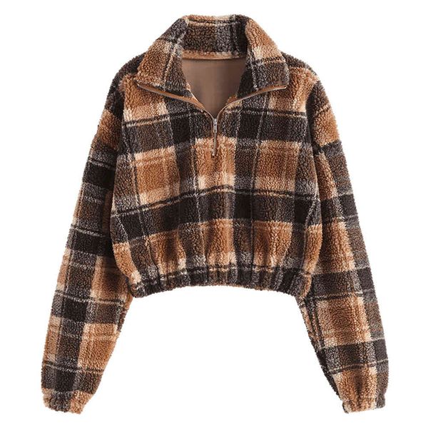 women's hoodies & sweatshirts autumn winter fleece faux fur plaid women zipper loose casual female thicken warm soft plush pullove, Black
women's hoodies & sweatshirts autumn winter fleece faux fur plaid women zipper loose casual female thicken warm soft plush pullove, Black