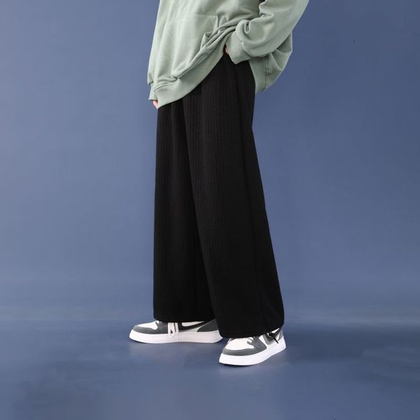 pant spring autumn wide leg men's fashion retro knit casual men streetwear korean loose straight pants mens trousers, Black
pant spring autumn wide leg men's fashion retro knit casual men streetwear korean loose straight pants mens trousers, Black