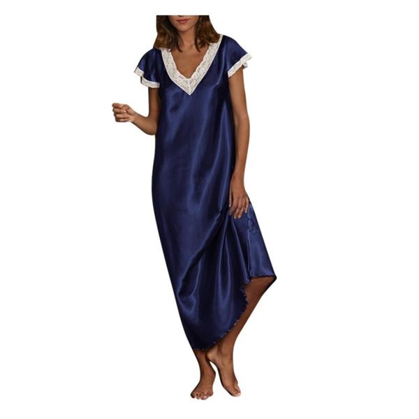 woman summer dress short sleeve v neck homewear robe pajamas long nightgowns sleepwear loose home dresses casual, Black;gray
woman summer dress short sleeve v neck homewear robe pajamas long nightgowns sleepwear loose home dresses casual, Black;gray