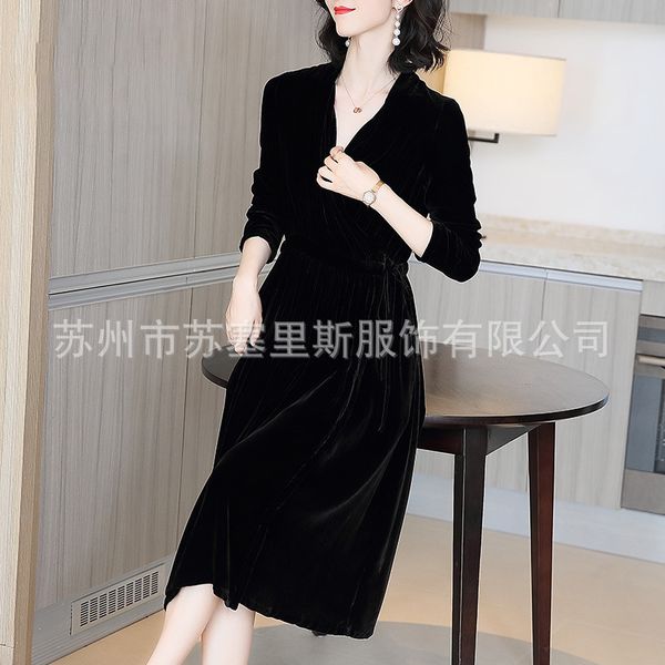 factorya4gg velvet waist fashion dress women's v-neck shows thin elegant temperament new silk skirt, White;black
factorya4gg velvet waist fashion dress women's v-neck shows thin elegant temperament new silk skirt, White;black