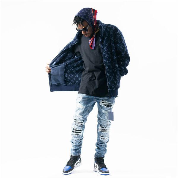 autumn hip hop slim pants men's trend high street jeans with holes, Black
autumn hip hop slim pants men's trend high street jeans with holes, Black