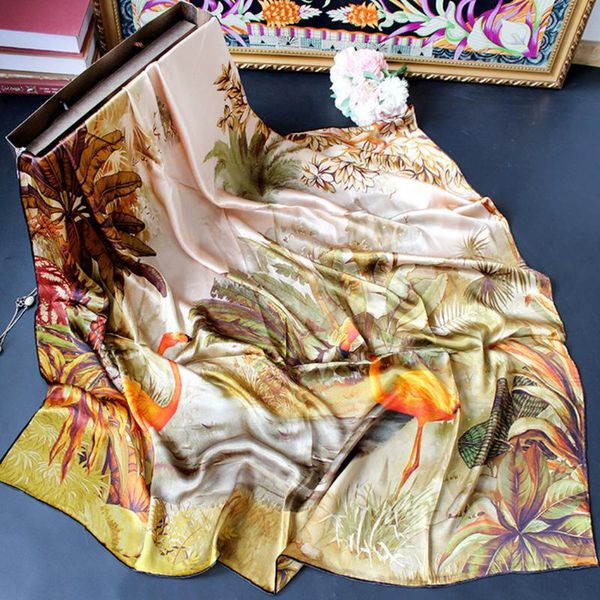 scarves high end elegant women's fashion exquisite flower and bird pattern quality plain satin silk large square shawl, Blue;gray
scarves high end elegant women's fashion exquisite flower and bird pattern quality plain satin silk large square shawl, Blue;gray