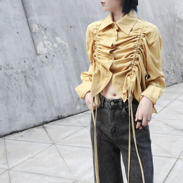 sweaters Msxu Autumn female design fashion shirt loose cord plied shirts, White;black
sweaters Msxu Autumn female design fashion shirt loose cord plied shirts, White;black