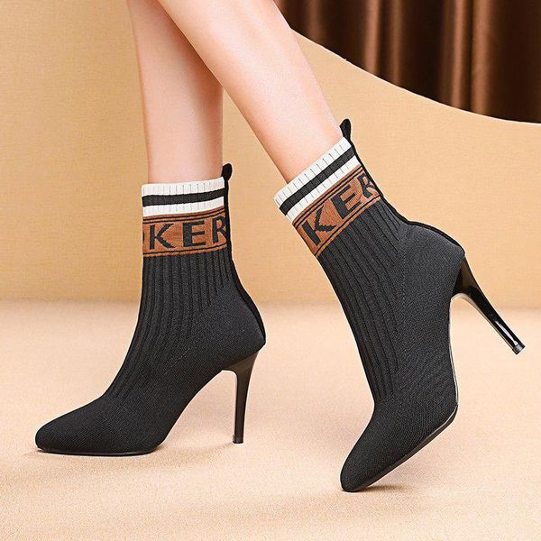 boots women autumn winter sock fashion thin high heels single ankle shoes ladies pumps female pointed toe botas mujer 2021, Black
boots women autumn winter sock fashion thin high heels single ankle shoes ladies pumps female pointed toe botas mujer 2021, Black