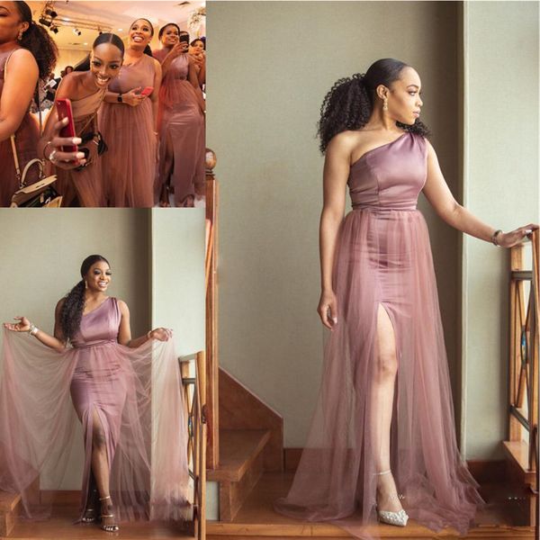one shoulder 2021 mermaid prom dresses side split plus size guest party gowns country beach maid of honor dresses, Black
one shoulder 2021 mermaid prom dresses side split plus size guest party gowns country beach maid of honor dresses, Black