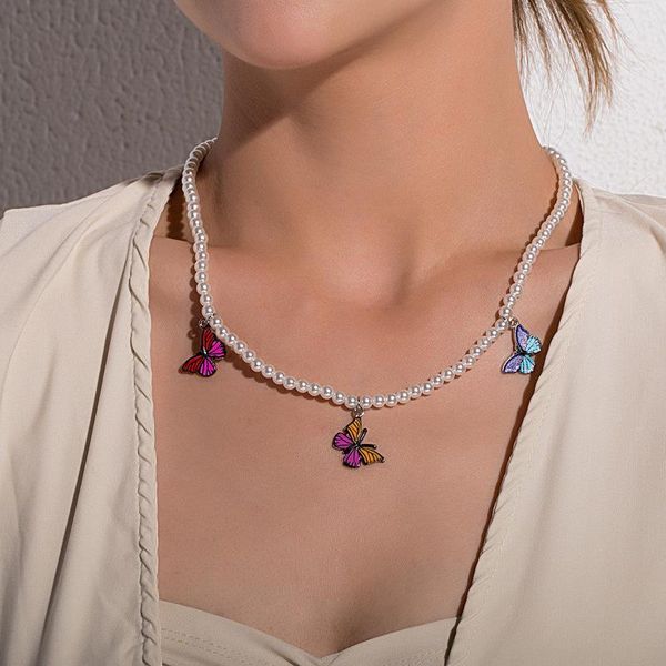 chokers bohemian pearl choker enamel butterfly pendant chain silver color necklace for women girl wedding party fashion jewelry gift, Golden;silver
chokers bohemian pearl choker enamel butterfly pendant chain silver color necklace for women girl wedding party fashion jewelry gift, Golden;silver