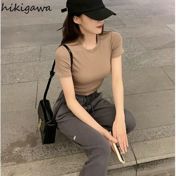 hikigawa woman tshirts summer korean o neck short sleeve solid slim crop 2021 fashion versatile high waist t-shirt women's, White
hikigawa woman tshirts summer korean o neck short sleeve solid slim crop 2021 fashion versatile high waist t-shirt women's, White