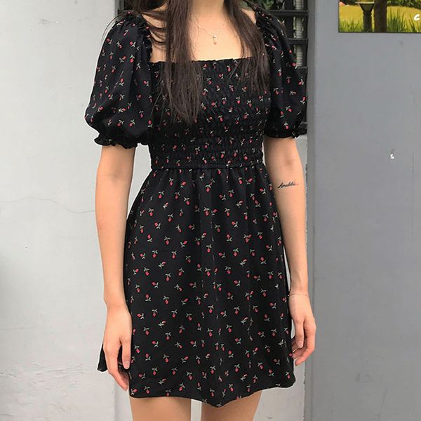 square collar chiffon floral dress kawai a line vestido boho black mini vestidos verano 2021 korean retro cute harajuku, Black;gray
square collar chiffon floral dress kawai a line vestido boho black mini vestidos verano 2021 korean retro cute harajuku, Black;gray