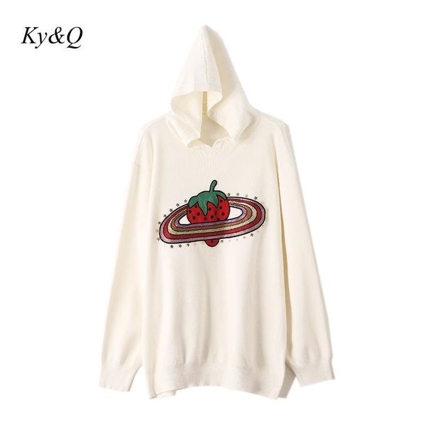 women's sweaters brand luxuey women winter christmas fashion gold thread embroidery strawberry star kawaii sweater hooded pullover 2021, White;black
women's sweaters brand luxuey women winter christmas fashion gold thread embroidery strawberry star kawaii sweater hooded pullover 2021, White;black