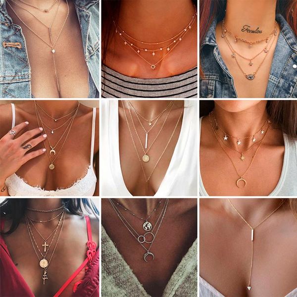 pendant necklaces bohemian multilayer cross gold for women punk choker 2021 trend fashion words jewelry party gift, Silver
pendant necklaces bohemian multilayer cross gold for women punk choker 2021 trend fashion words jewelry party gift, Silver