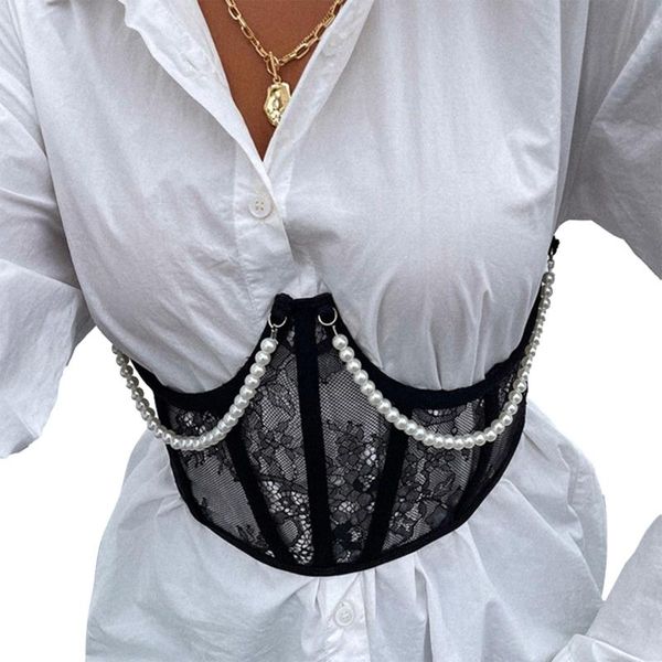 women's t-shirt women waist trainer corset girls lace pearl chains chest cincher shaper fahion spring autumn perspective steel, White
women's t-shirt women waist trainer corset girls lace pearl chains chest cincher shaper fahion spring autumn perspective steel, White
