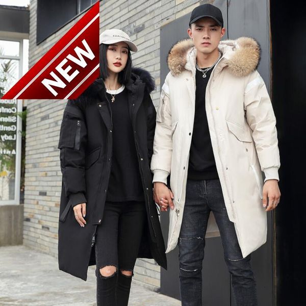 -40 degree winter jacket men parkas white duck down keep warm thicken coat x-long fashion hooded fur collar windbreaker, Black
-40 degree winter jacket men parkas white duck down keep warm thicken coat x-long fashion hooded fur collar windbreaker, Black