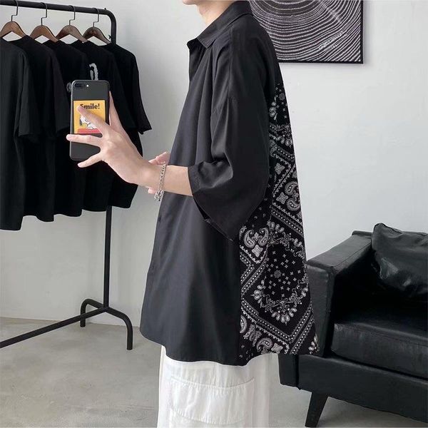 men's casual shirts shirt summer short-sleeved fashion back printing loose style, White;black
men's casual shirts shirt summer short-sleeved fashion back printing loose style, White;black