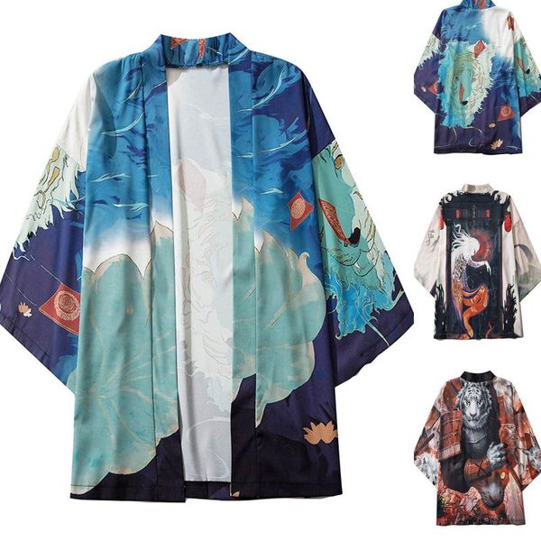 men's casual shirts arrival shirt summr male loose open front 3/4 sleeve japanese style print cover up cardigan camisas de hombre, White;black
men's casual shirts arrival shirt summr male loose open front 3/4 sleeve japanese style print cover up cardigan camisas de hombre, White;black