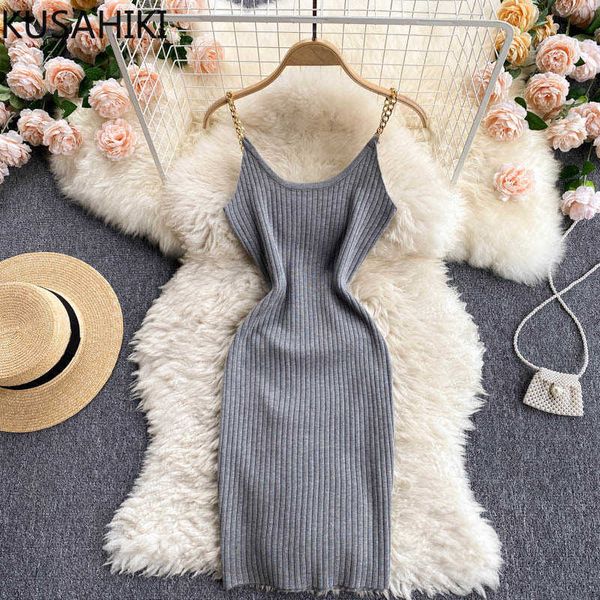 elegant o-neck slim knitted bodycorn dresses korean chain sling dress summer women sweater vestidos 6h380 210603, Black;gray
elegant o-neck slim knitted bodycorn dresses korean chain sling dress summer women sweater vestidos 6h380 210603, Black;gray