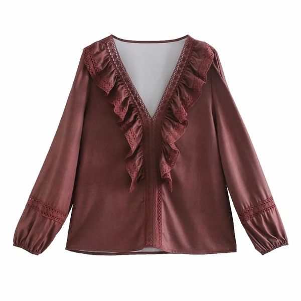 spring women v neck lace splicing ruffle blouse female long sleeve shirt office lady loose blusas s8506 210430, White
spring women v neck lace splicing ruffle blouse female long sleeve shirt office lady loose blusas s8506 210430, White