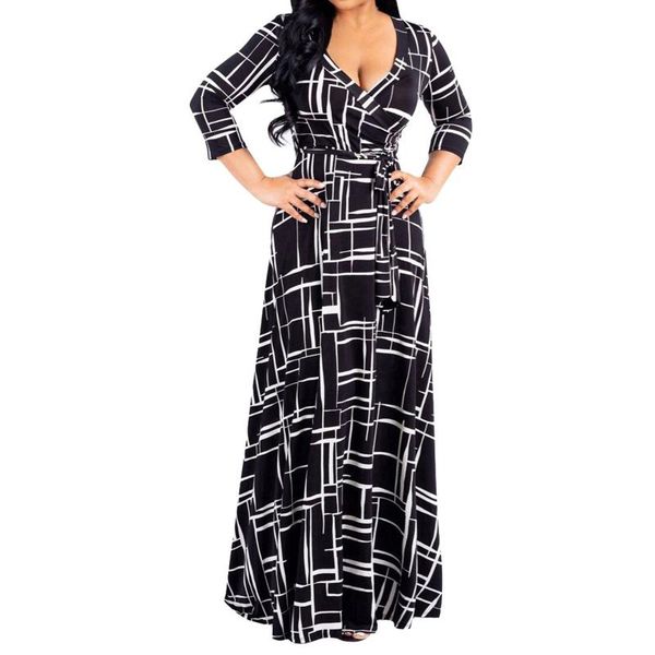 40# elegant printed dresses vintage three quarter high waist v-neck maxi dress 2021 long sleeve for women robe femme casual, Black;gray
40# elegant printed dresses vintage three quarter high waist v-neck maxi dress 2021 long sleeve for women robe femme casual, Black;gray
