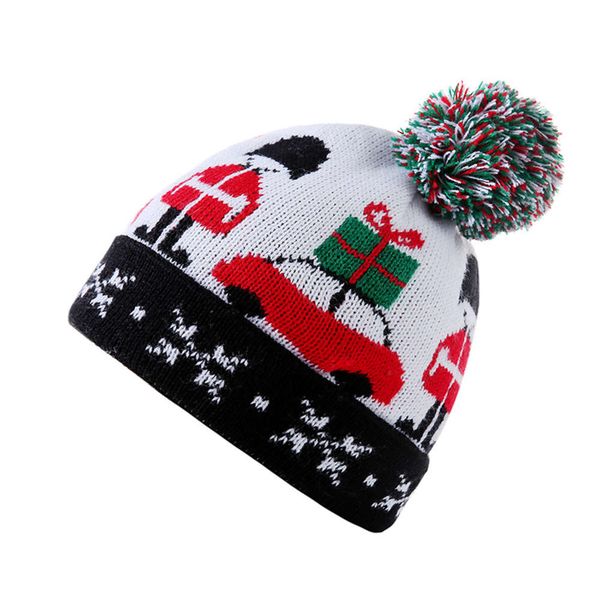 hat children's autumn and winter wool ball flanging christmas car knitted halloween creative gift, Blue;gray
hat children's autumn and winter wool ball flanging christmas car knitted halloween creative gift, Blue;gray