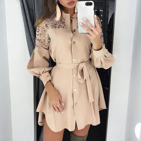elegant lace women shirt dresses pure mesh embroidery long sleeve button office ladiessolid sashes autumn mini casual, Black;gray
elegant lace women shirt dresses pure mesh embroidery long sleeve button office ladiessolid sashes autumn mini casual, Black;gray