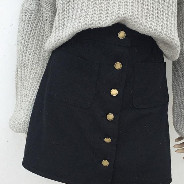 women skirts lism denim short skirt summer a line single button high waist slim pocket causal mini with belt, Black
women skirts lism denim short skirt summer a line single button high waist slim pocket causal mini with belt, Black