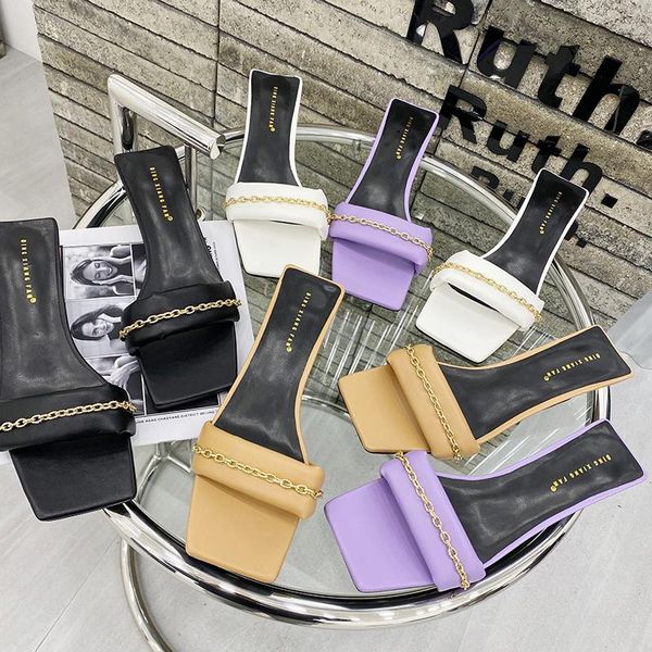 fashion women slippers open toe shallow casual slides thin low heels metal chain elegant mules shoes size 35-39, Black
fashion women slippers open toe shallow casual slides thin low heels metal chain elegant mules shoes size 35-39, Black