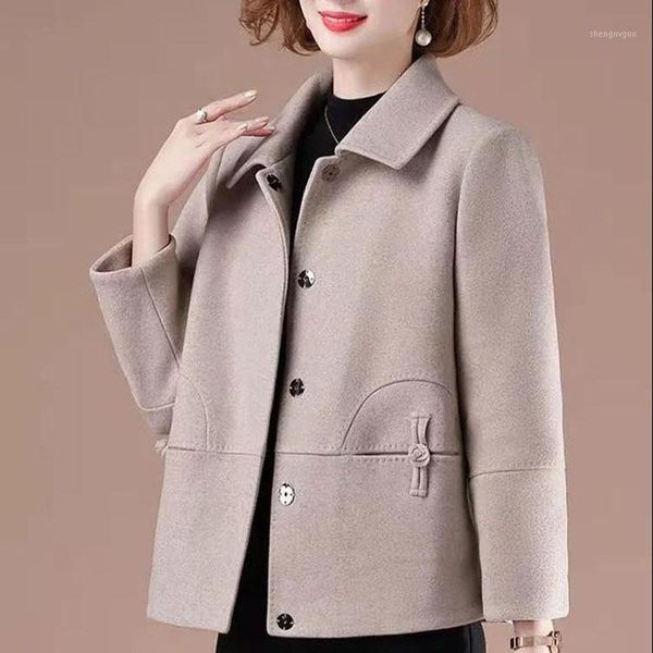 women's wool & blends mom elegant woolen jacket 2021 middle-aged elderly spring plus size 5xl autumn winter coat fashion outerwear, Black
women's wool & blends mom elegant woolen jacket 2021 middle-aged elderly spring plus size 5xl autumn winter coat fashion outerwear, Black