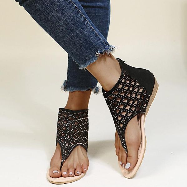 sandals women's summer fashion rhinestone hollow out zipper open toe breathable comfortable ladies beach shoes sandalias, Black
sandals women's summer fashion rhinestone hollow out zipper open toe breathable comfortable ladies beach shoes sandalias, Black