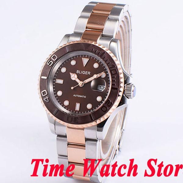 wristwatches 40mm miyota brown dial date magnifier saphire glass gold plated bracelet automatic movement men's watch men 198, Slivery;brown
wristwatches 40mm miyota brown dial date magnifier saphire glass gold plated bracelet automatic movement men's watch men 198, Slivery;brown