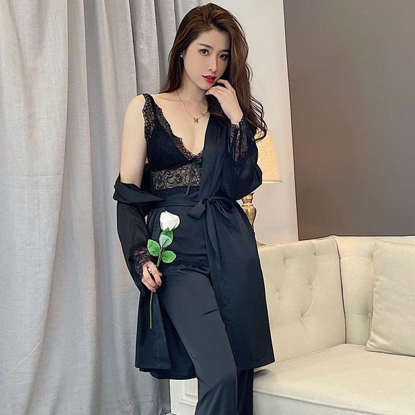 tianluo vodafone's silk pajamas women's style five piece home suit lace sling bra two pants, White
tianluo vodafone's silk pajamas women's style five piece home suit lace sling bra two pants, White