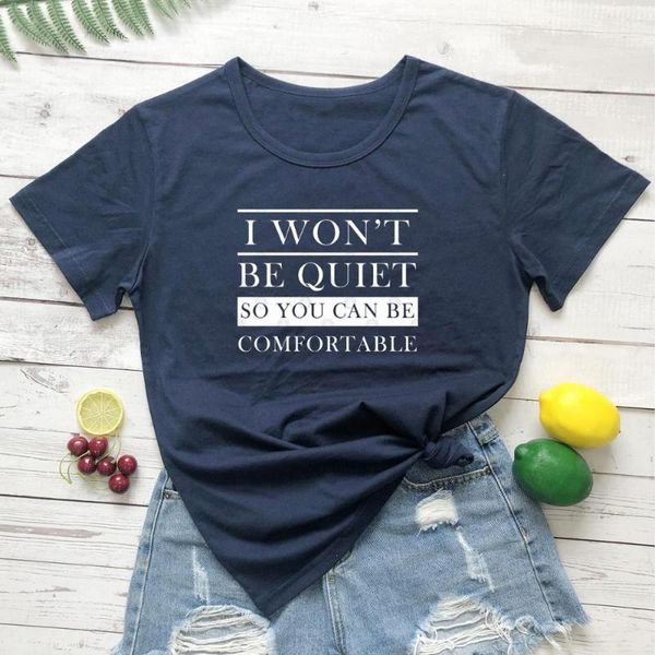 women's t-shirt i won't be quiet so you can comfortable 100% cotton aesthetic women casual quote fashion funny tshirt tee, White
women's t-shirt i won't be quiet so you can comfortable 100% cotton aesthetic women casual quote fashion funny tshirt tee, White