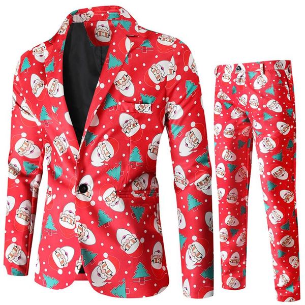 men's suits & blazers two pieces set ugly blazer suit santa print single button lapel collar long sleeve slim fit jacket pants man, White;black
men's suits & blazers two pieces set ugly blazer suit santa print single button lapel collar long sleeve slim fit jacket pants man, White;black