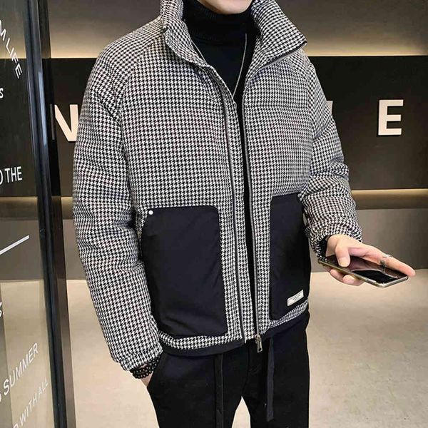 down winter new youth shopkeeper style slim stand collar woolen plaid warm plaid jacket fashion, Black
down winter new youth shopkeeper style slim stand collar woolen plaid warm plaid jacket fashion, Black