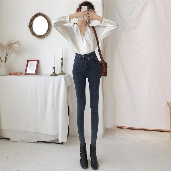 women's jeans ins fashion soft denim for women high waist elastic skinny pencil pants full length femme trousers boyfriend, Blue
women's jeans ins fashion soft denim for women high waist elastic skinny pencil pants full length femme trousers boyfriend, Blue